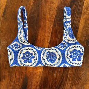 Farm Rio NWOT Blue and White Patterned Bikini / Top